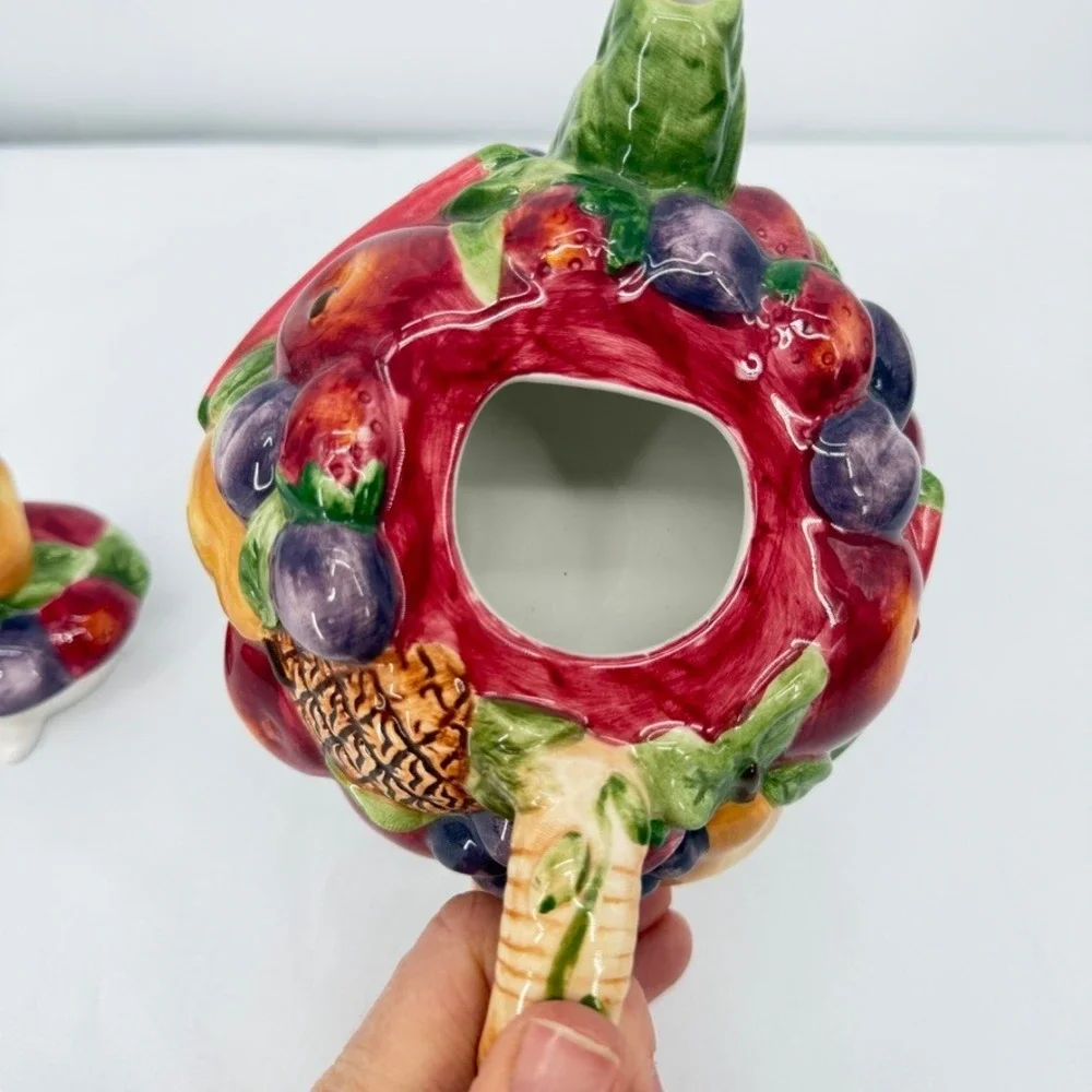 Susan Winget JCPenney Fruit Teapot Colorful Cottagecore Maximal‎ Ceramic Decor